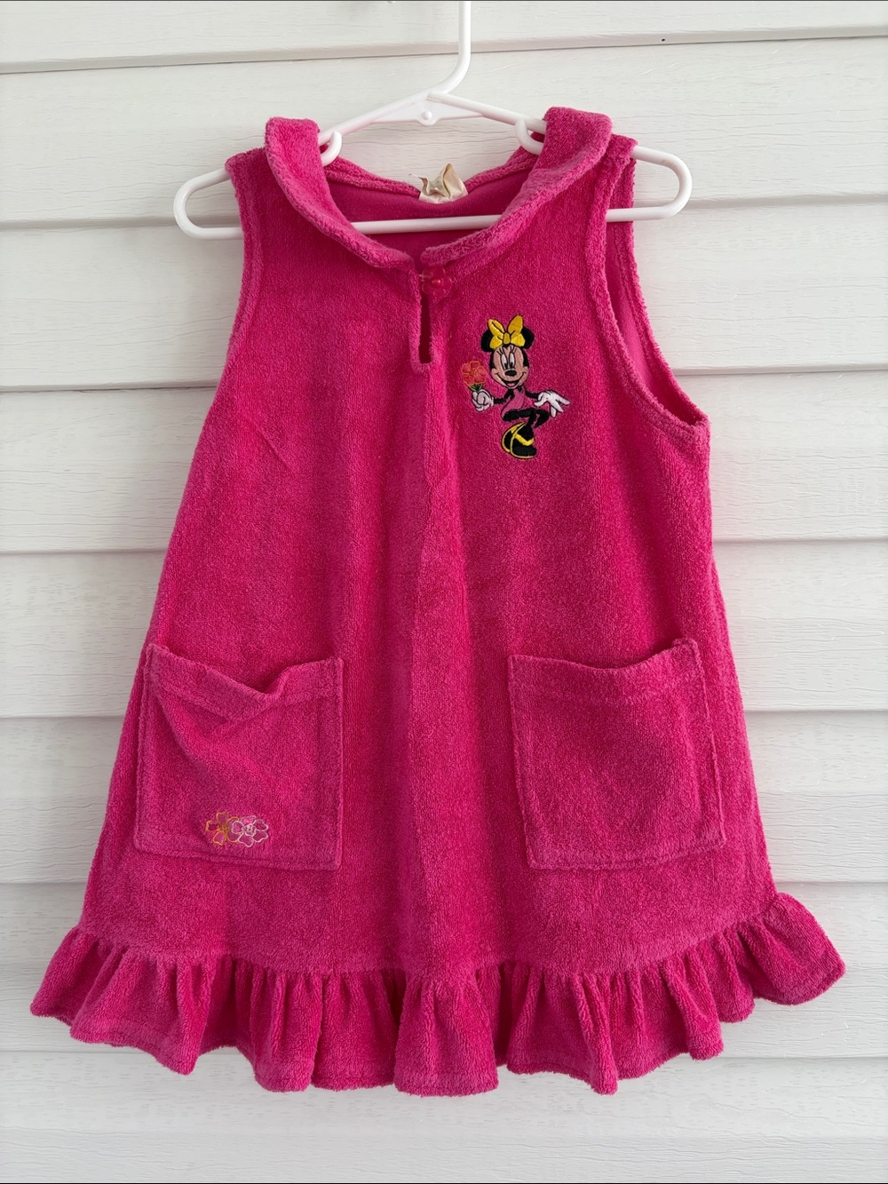 Disney Minnie Mouse Terry Cloth Swim Cover Up Pink Beach Dress Summer Kids Pool